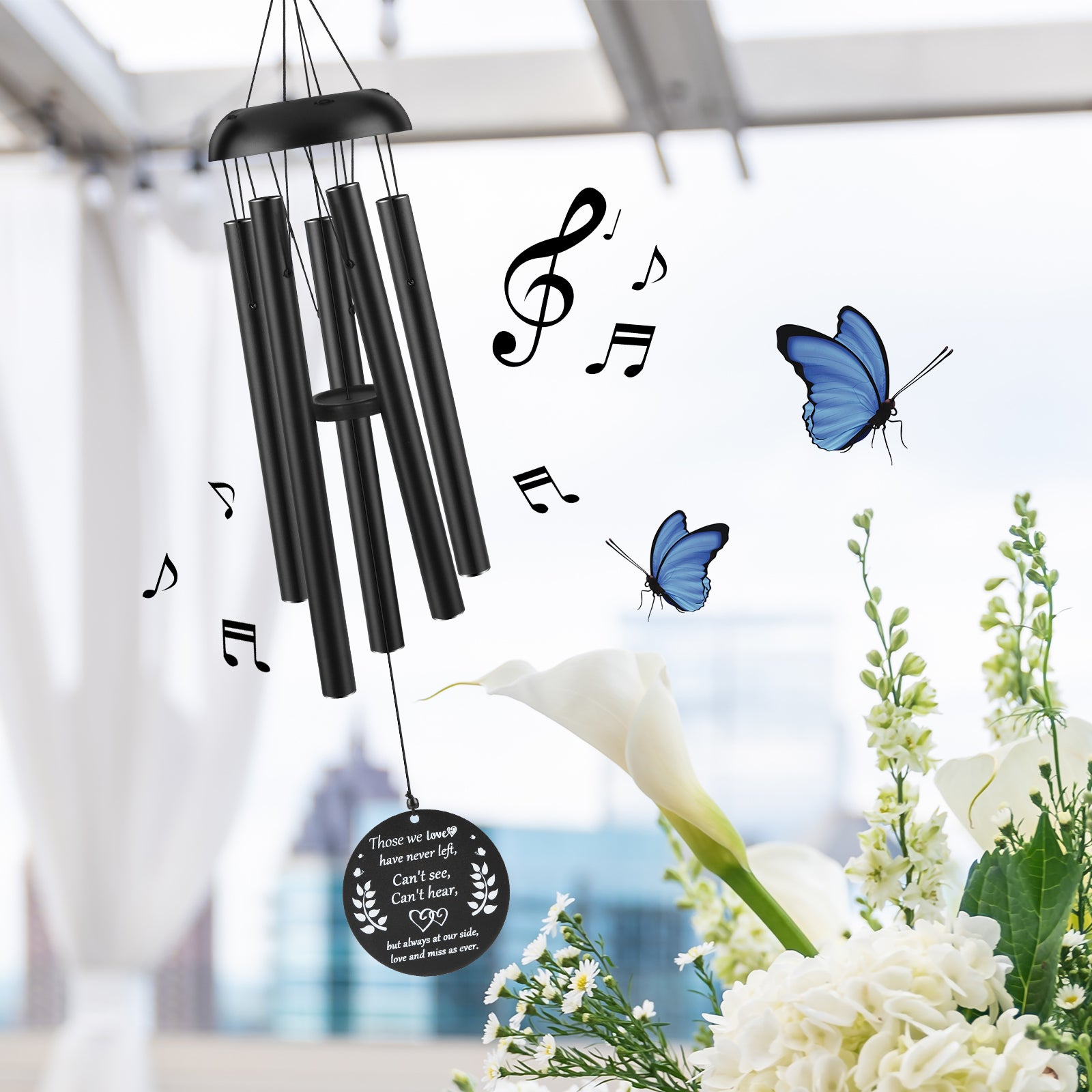 Sympathy Wind Chimes Soothing Melodic Tones Memorial Wind Chimes for Loss of a Loved One Prime Sympathy/Memorial Gift 32 Inches