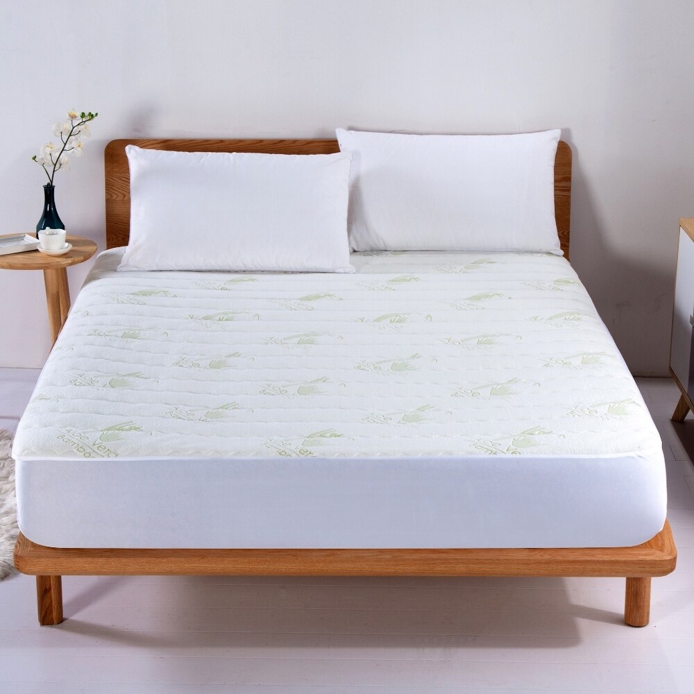 Aloe Vera Rayon from Bamboo Hypoallergenic Mattress Pad