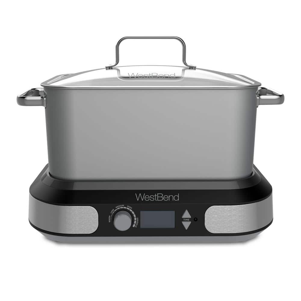 West Bend Deluxe 6 qt. Silver Versatility Slow Cooker 87966