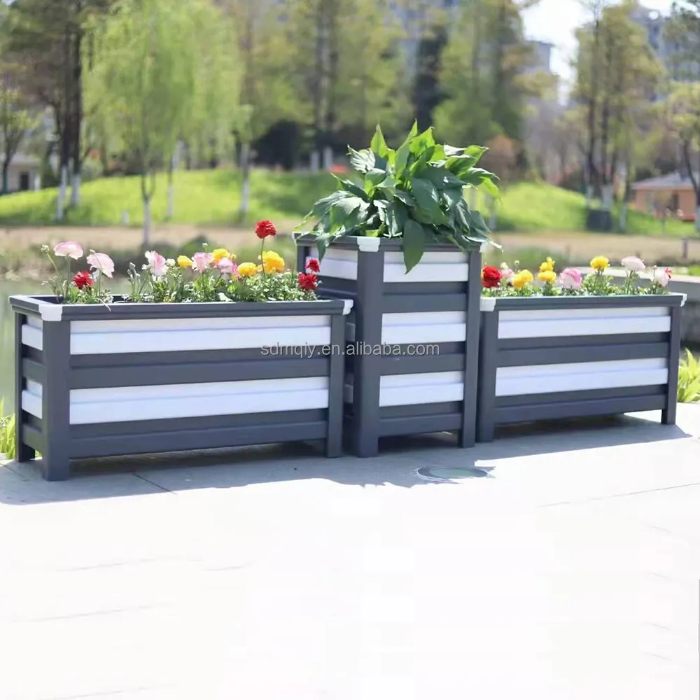 Aluminum Factory Directly Supply Outdoor modern flower aluminium alloy large planter pot box