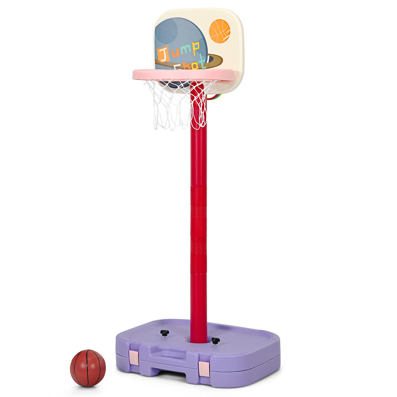 Costzon Kids Basketball Hoop, 2 in 1 Toddler Basketball Hoop Toy Set with Ring Toss & Storage Box for Boys Girls Baby