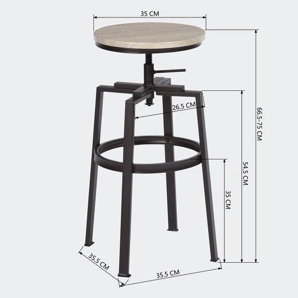 Set of 2 Swivel Adjustable Height Bar Stool