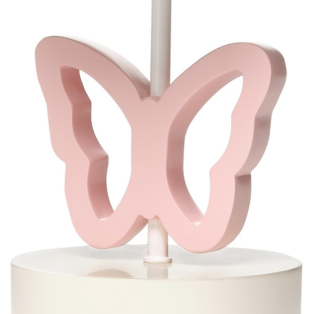 Lambs amp Ivy Baby Blooms Pink Butterfly Nursery Lamp With Floral Shade amp Bulb