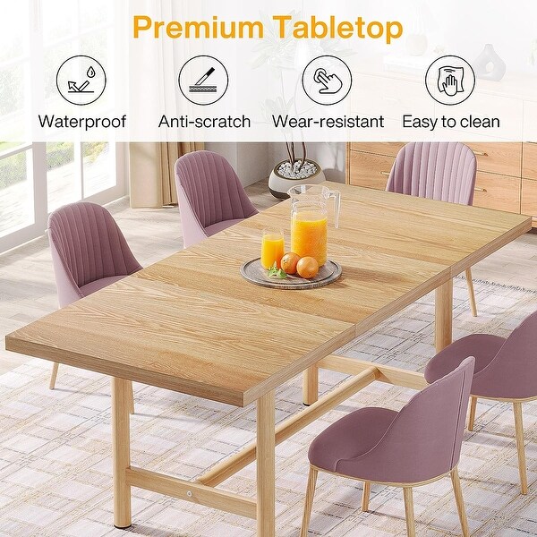 63 In Dining Table for 46 People，Wood Rectangular Dining Room Table