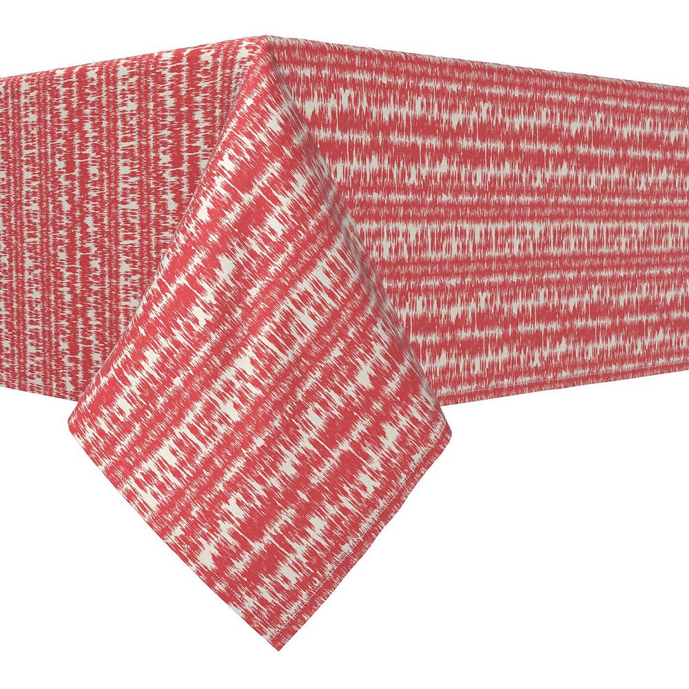 Square Tablecloth， 100% Polyester， 54x54， Red Ikat Design