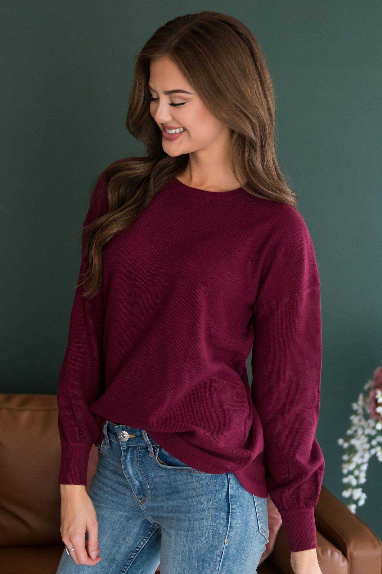 Fall In Line Modest Thermal Sweater