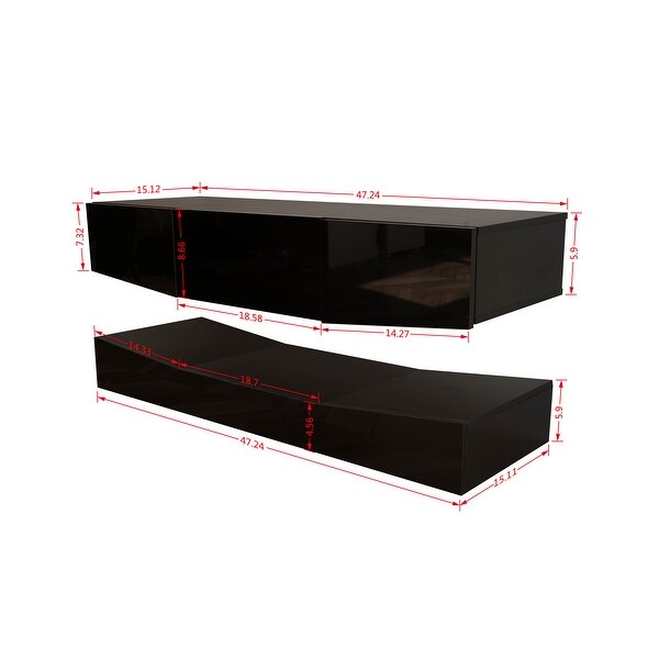 LED TV Stand for 55 inch TV， Modern Entertainment Center with LED Lights