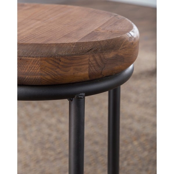 Carbon Loft Horseshoe Reclaimed Wood and Iron Stool