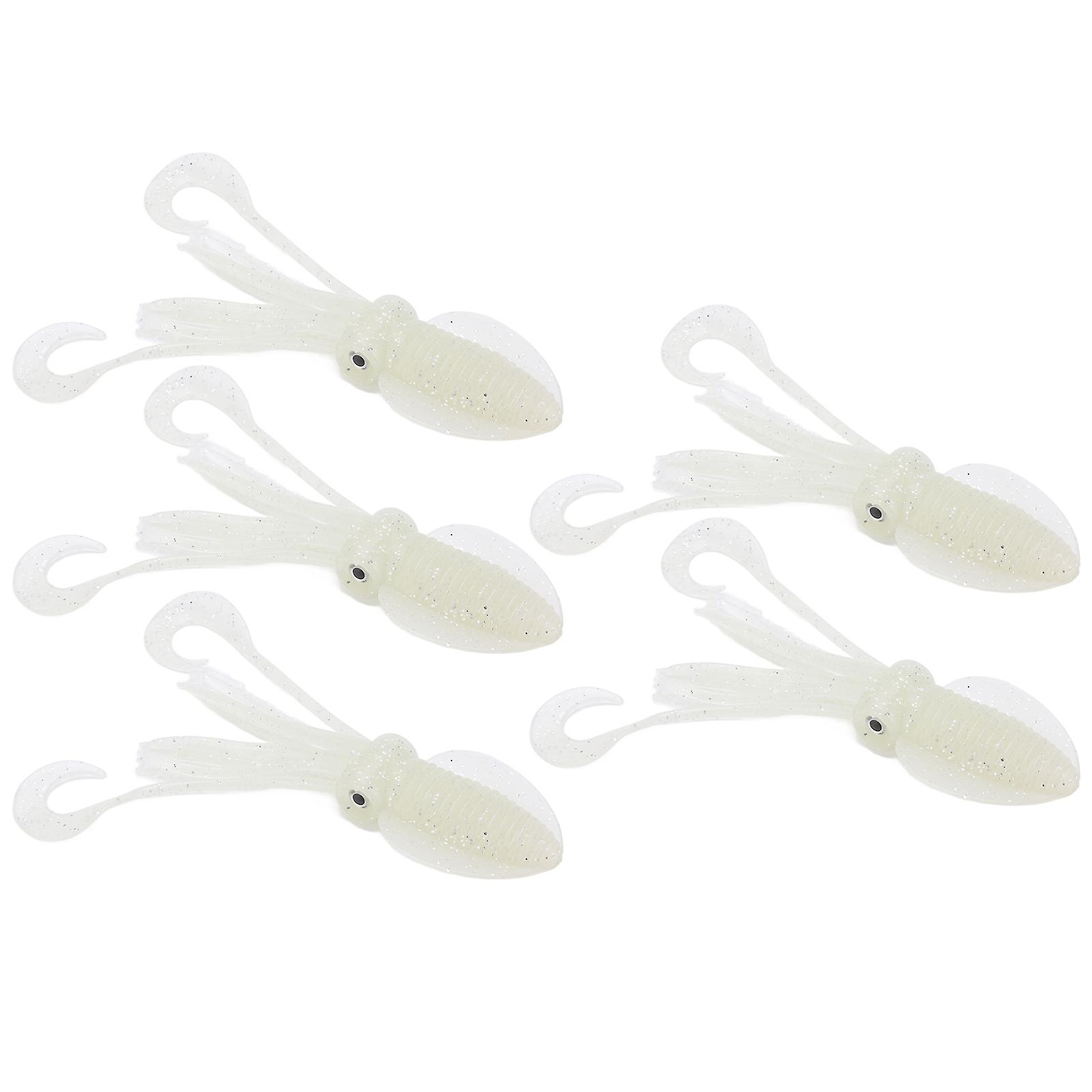 5 Pcs Octopus Lure Soft Luminous Octopus Trolling Bait For Saltwater Ocean Fishing Approx. 12cm / 4.7in