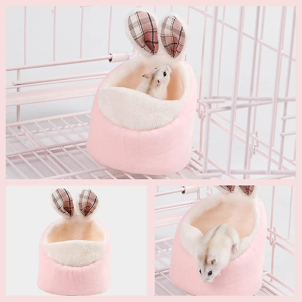 1 Pc Guinea Pig Bed，warm Hamster Bed Cozy Pet House With Soft Detachable Cushion Hideout Cage Winter Nest Accessories For Small Pets Rabbit Ferret Hed