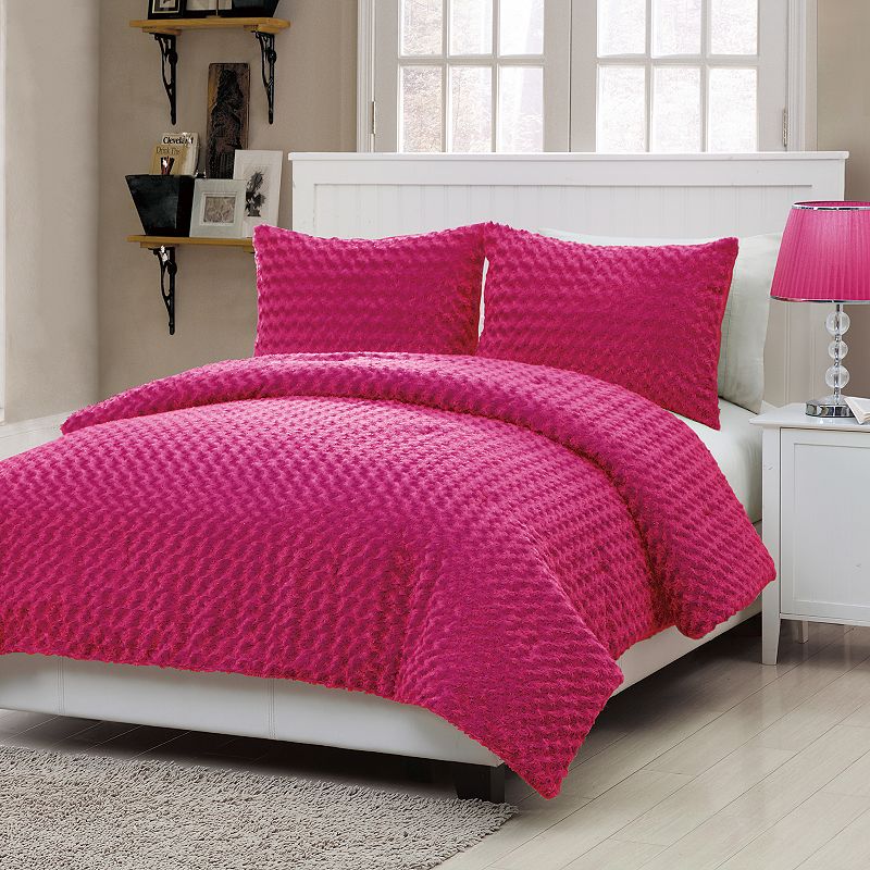 VCNY Home Rose Faux-Fur Comforter Set