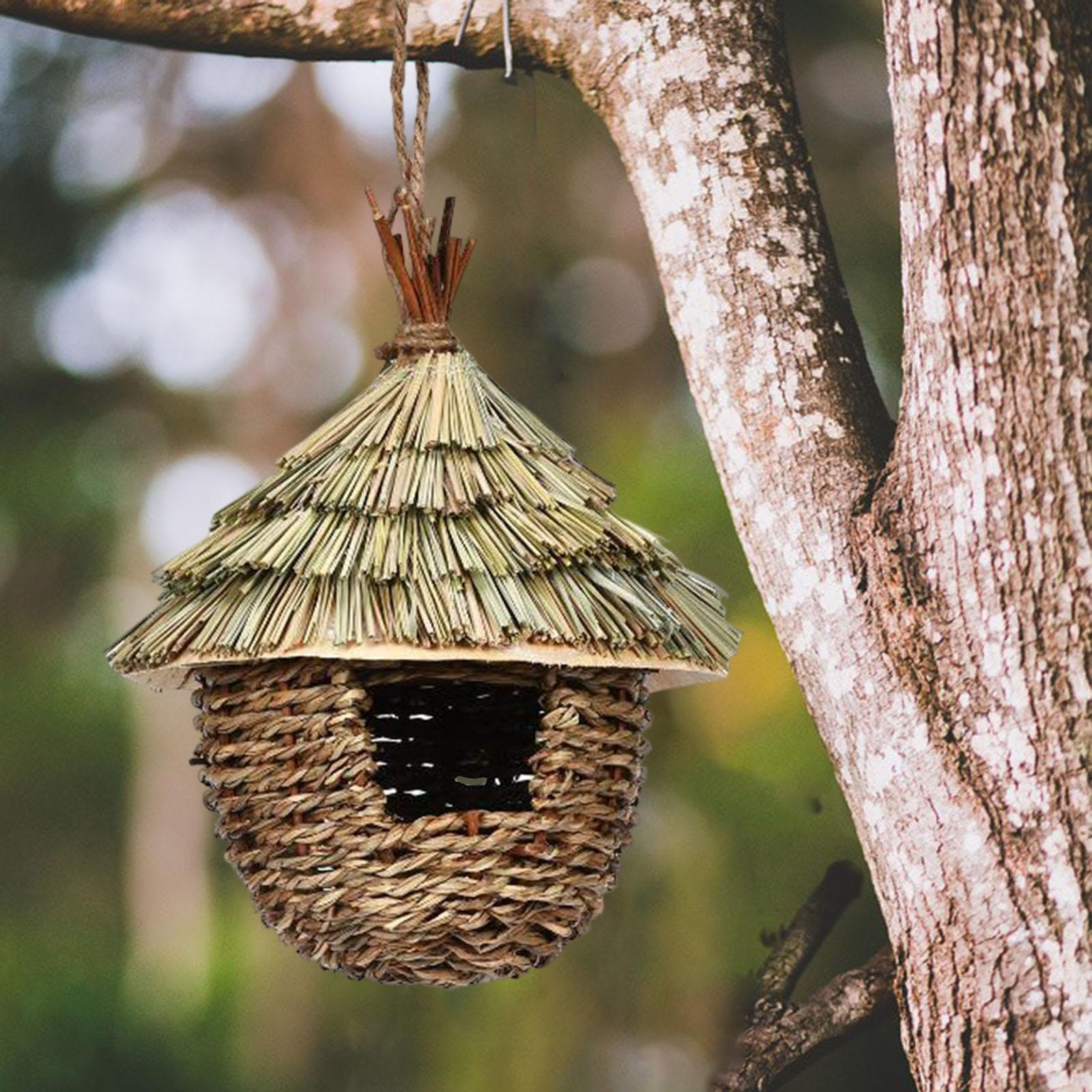 Hanging Birds House Hummingbird Nest Pet Accessories Bird Cages Birds Hut Shelter Bird Nest for Yard Window Outdoor Home Decor