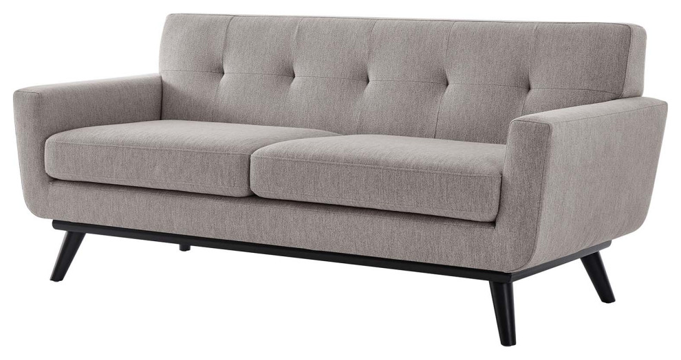 Loveseat Sofa  Beige  Fabric  Modern  Mid Century Hotel Lounge Cafe Lobby   Modern   Loveseats   by House Bound  Houzz