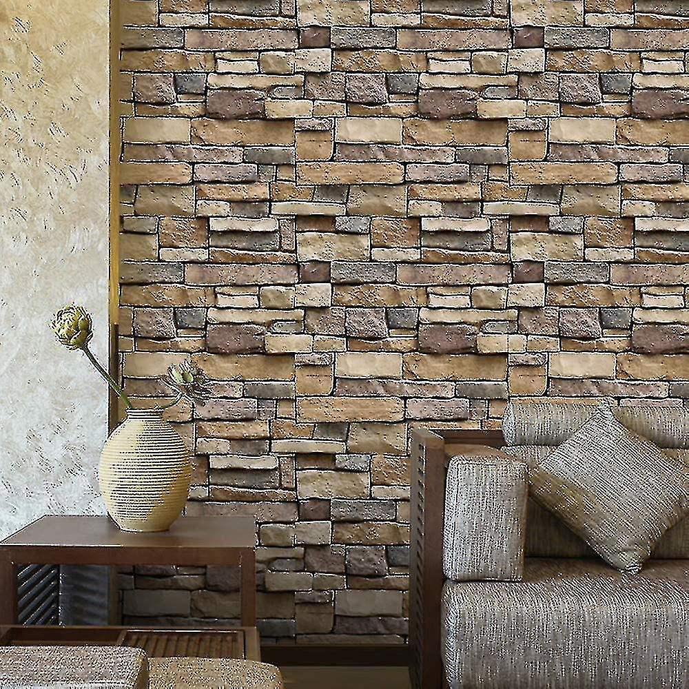 3d Wall Panels Self-adhesive Stone Look Wallpaper Waterproof Brick