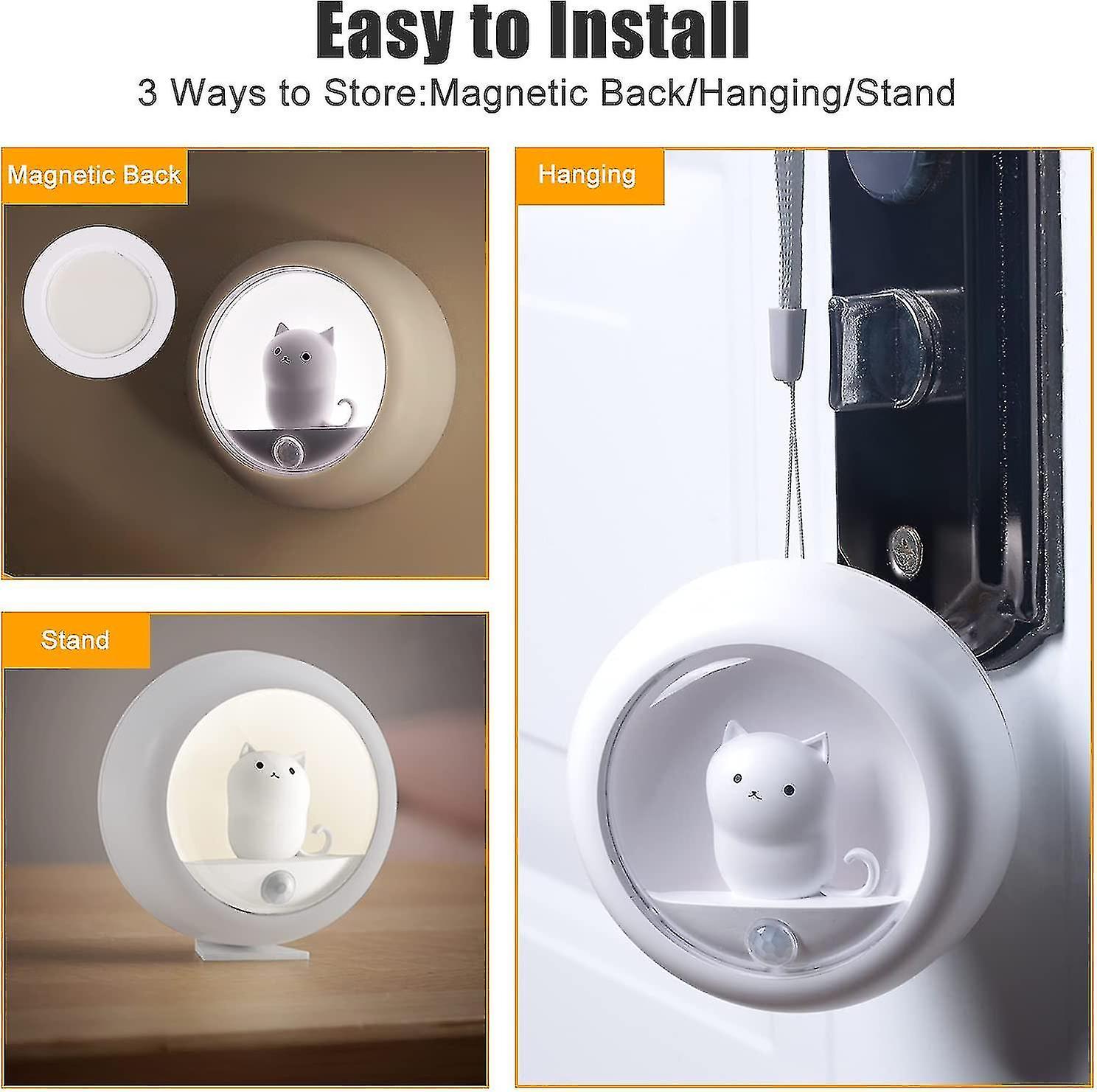 Liangnv Rechargeable Motion Sensor Night Light Magnetic Nightlights Adjustable Brightness Stick-anyw
