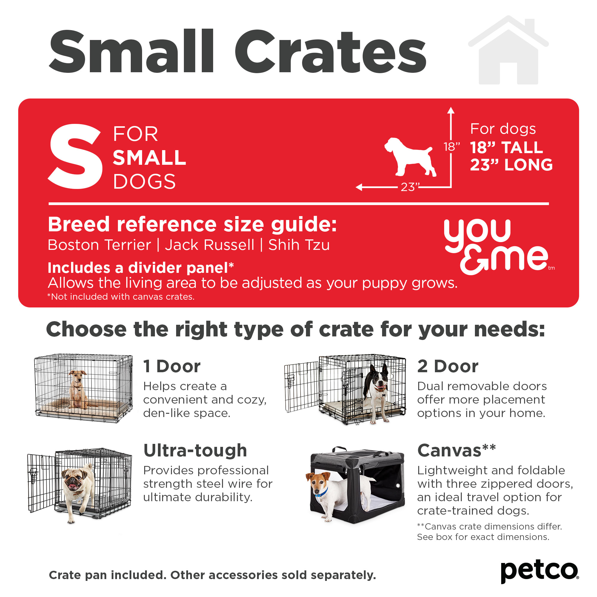 You  Me 2-Door Folding Dog Crate， 36.8