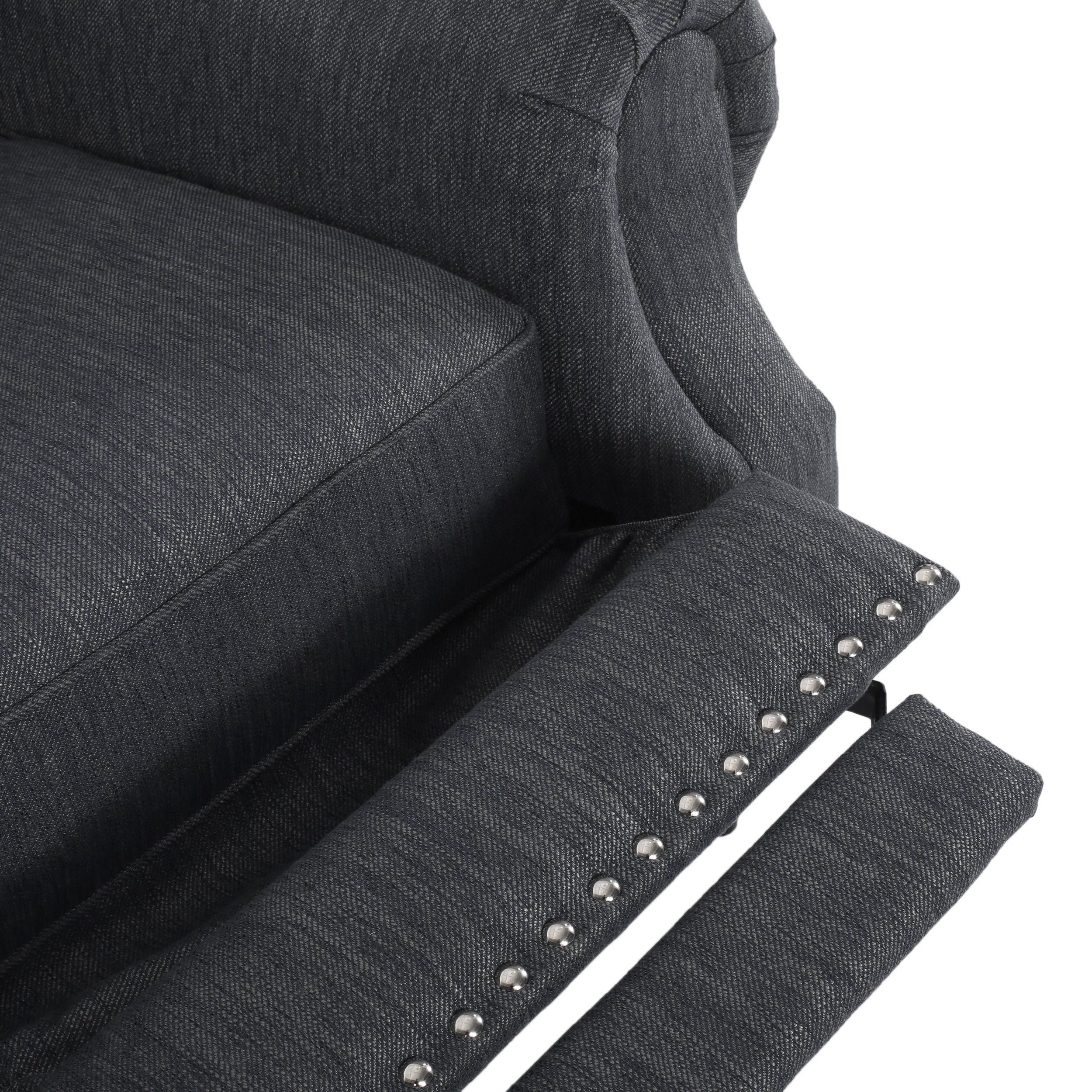 Chatau Contemporary Tufted Recliner with Nailhead Trim