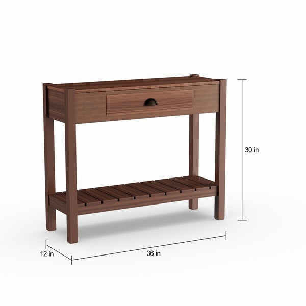 Copper Grove Wood Slat Style Sofa Console Table