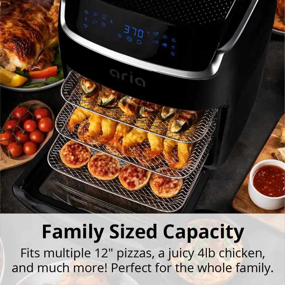 ARIA AAFO-880 10 qt. Black AirFryer with Recipe Book