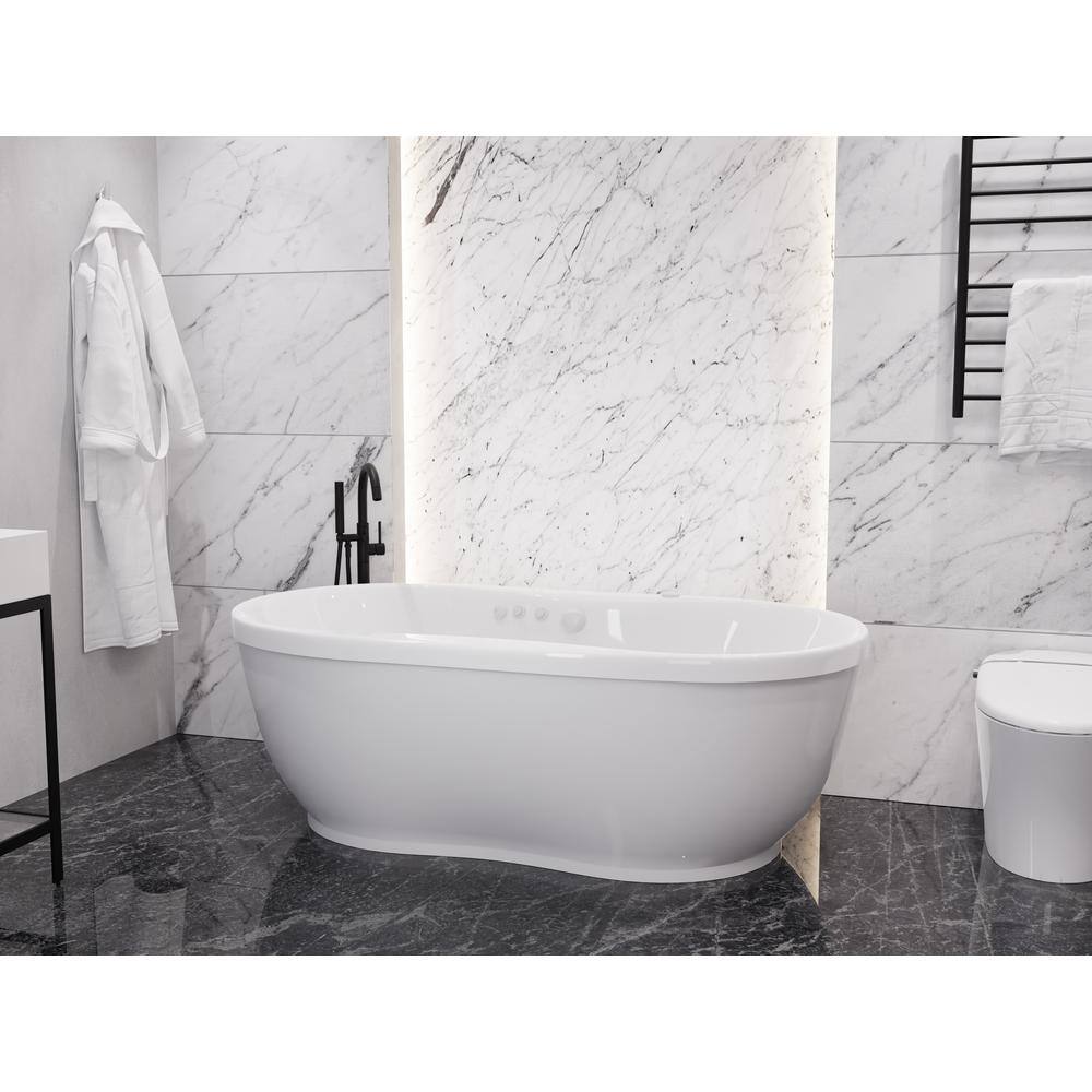 ANZZI Lori 72 in. Acrylic Flatbottom Whirlpool and Air Bathtub in White FT-AZ102