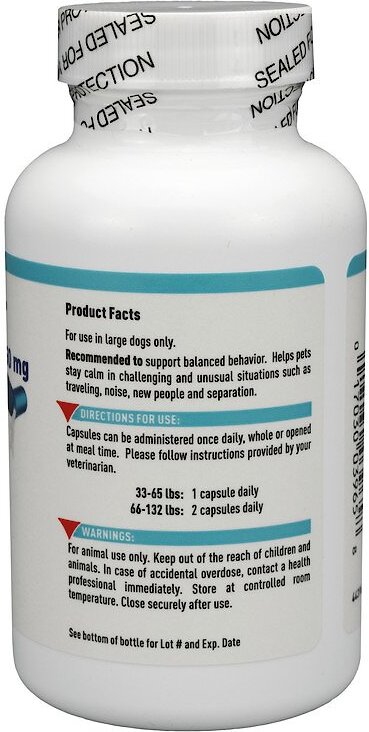 Vetoquinol Zylkene 450-mg Capsules Large Dog Calming Supplement， 120 count