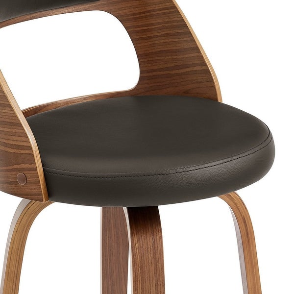 Swivel Counter Stool with Open Design Wooden Back