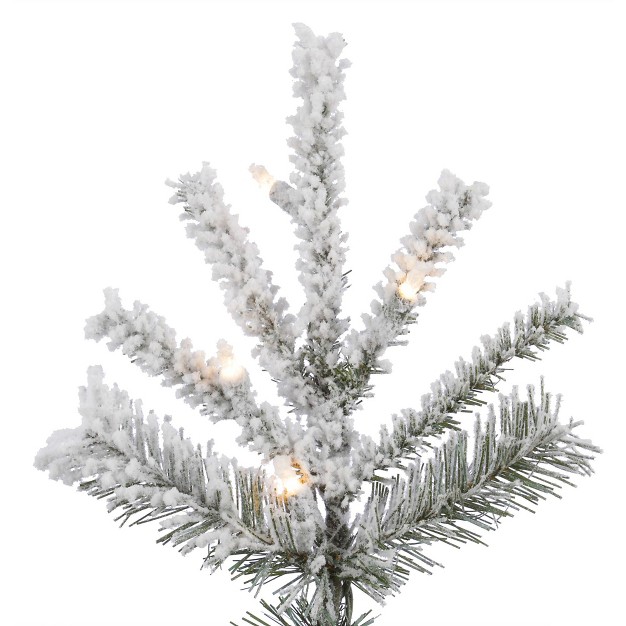 Vickerman Flocked Sierra Fir Slim Artificial Christmas Tree