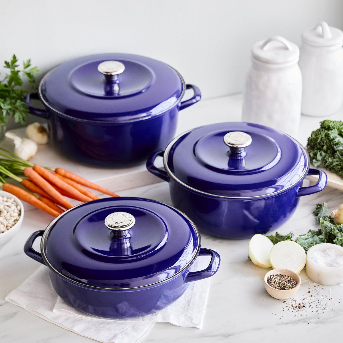 Merten & Storck Enameled Iron 1873 Dutch Oven, 7-Quart | Cobalt Blue