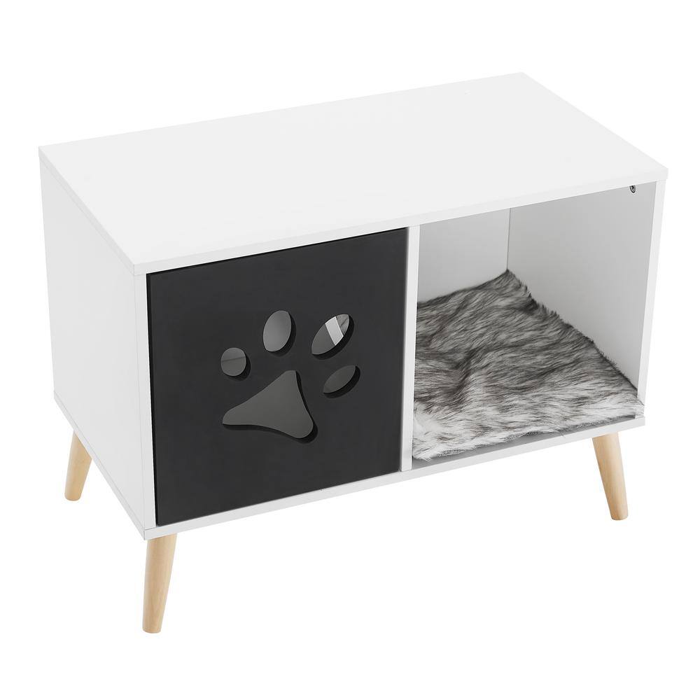 Sam's Pets Convertible 22 in. Black and White Cat Tree End Table SP-CT1265BW