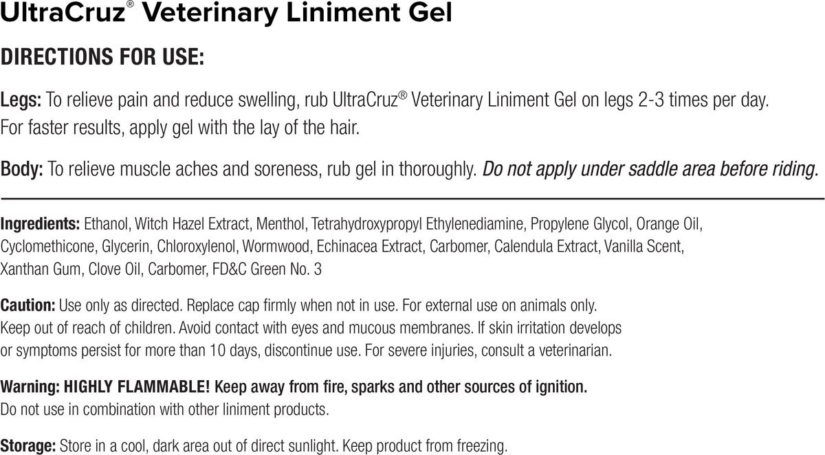 UltraCruz Veterinary Horse Liniment Gel