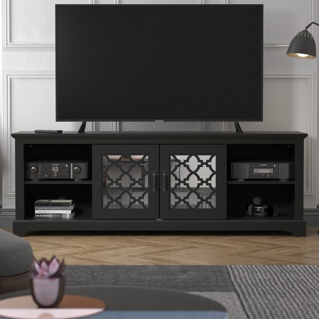 Galano Heron 68 2 In 2 Door Tv Stand Fits Tv x27 s Up To 75 In In Dusty Gray Oak Black