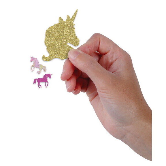 Beistle 53433 Unicorn Deluxe Sparkle Confetti  gol...