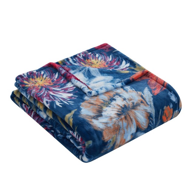 Oversized Danny Floral Plush Throw Blanket Vcny Home