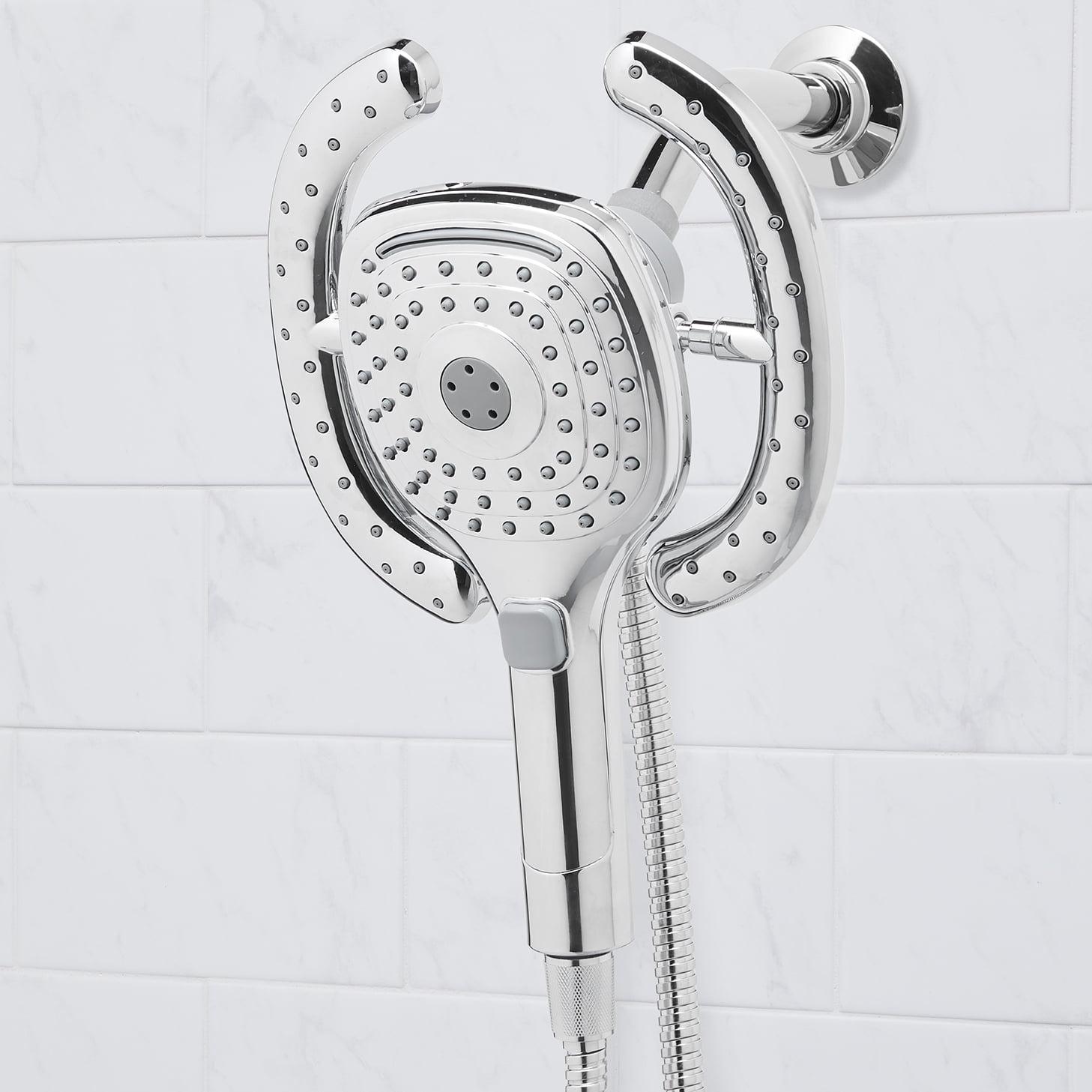 Better Homes and Gardens Chandler 6 Setting Magnetic Combo Shower Head， Chrome