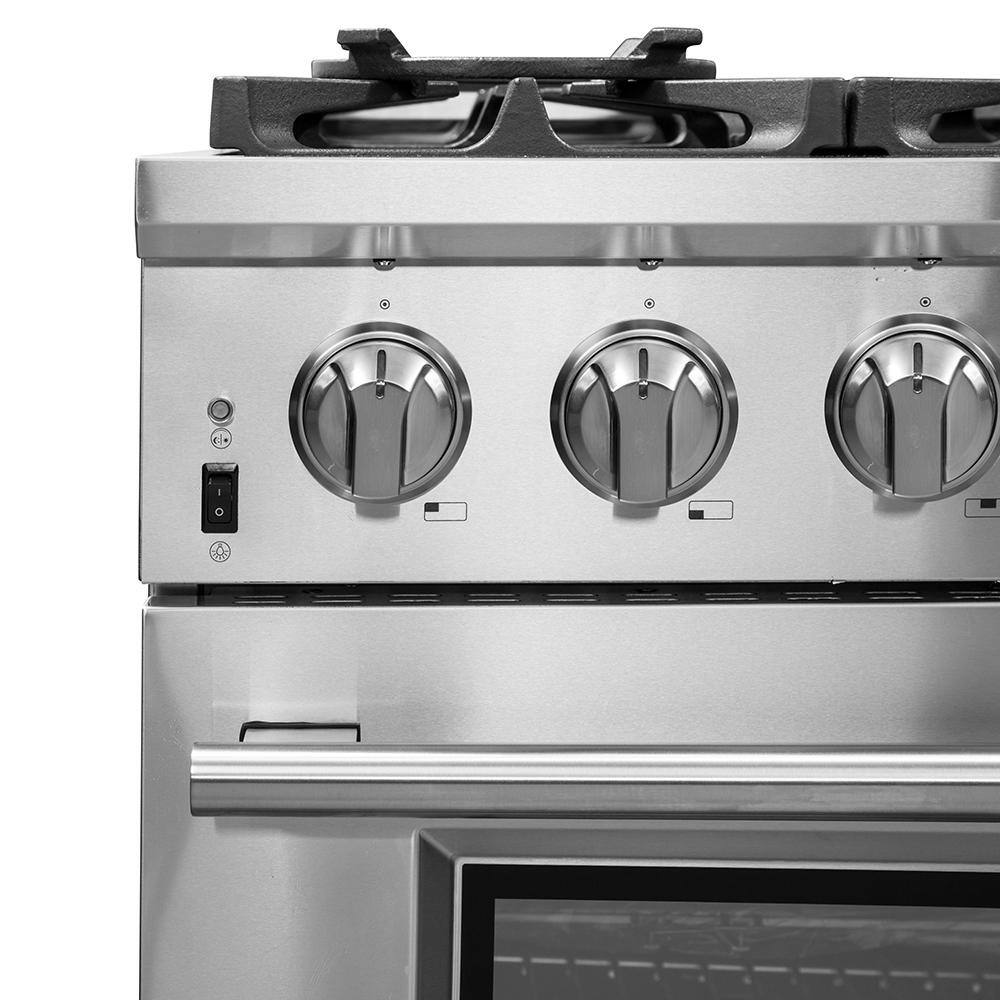 Forno Capriasca 36 in. 5.36 cu. ft. Gas Range with 5-Gas Burners and Electric 240-Volt Oven in Stainless Steel FFSGS6187-36