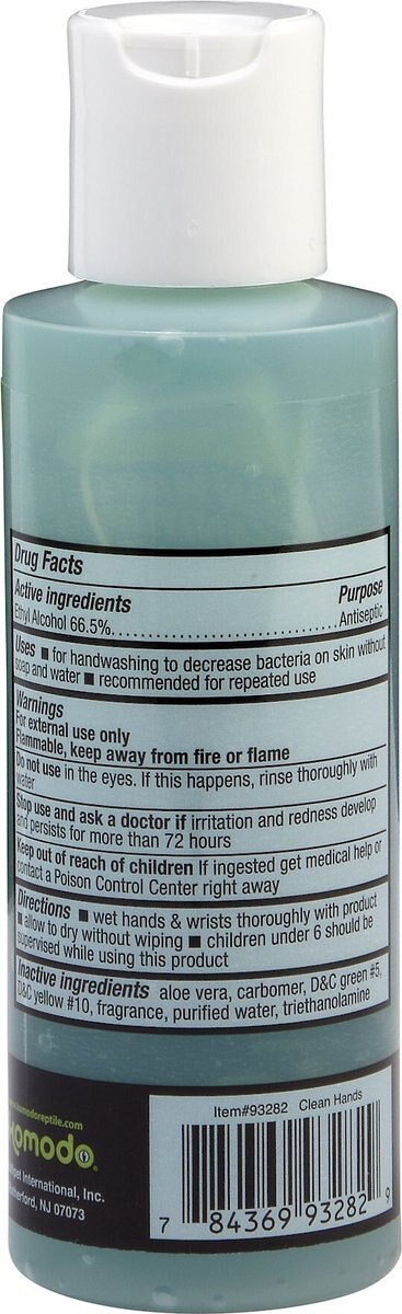 Komodo Clean Hands Sanitizer， 4-oz bottle