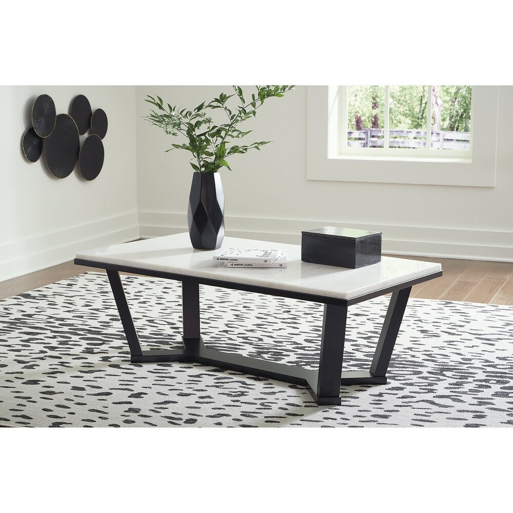 Signature Design by Ashley Fostead White / Dark Brown Rectangular Coffee Table   48\