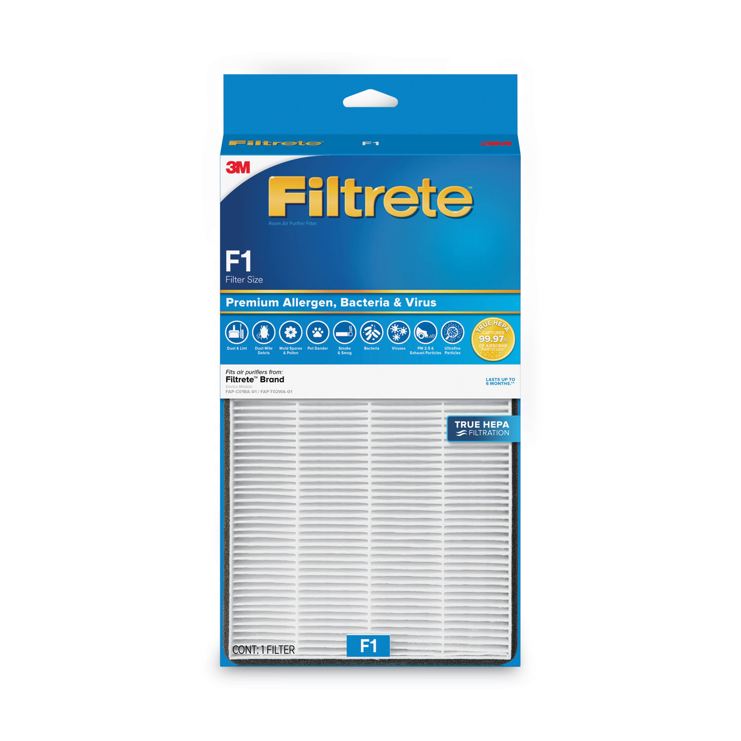 Premium True HEPA Room Air Purifier Filter by Filtreteandtrade; MMMFAPFF1N4