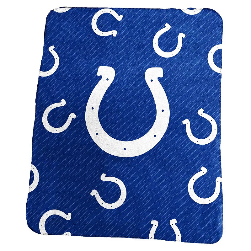 Indianapolis Colts 50 x 60 Repeating Logo Classic Plush Throw Blanket