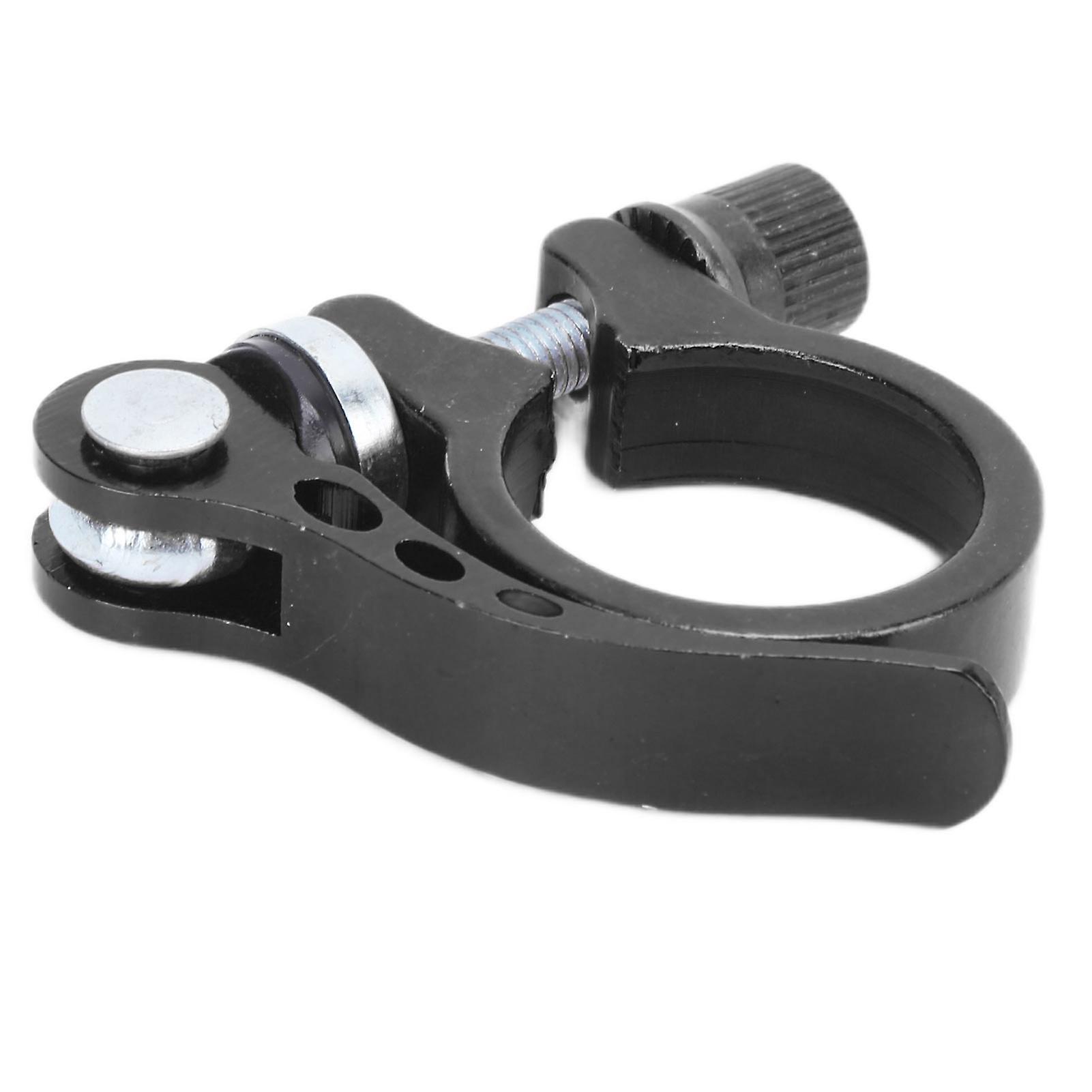 Seatpost Clamp Aluminum Alloy Quick Release Saddle Tube Clip For Mountain Bikes 3cmblack