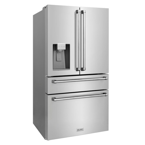 ZLINE 36 in. 21.6 cu. ft Freestanding French Door Refrigerator with Water and Ice Dispenser