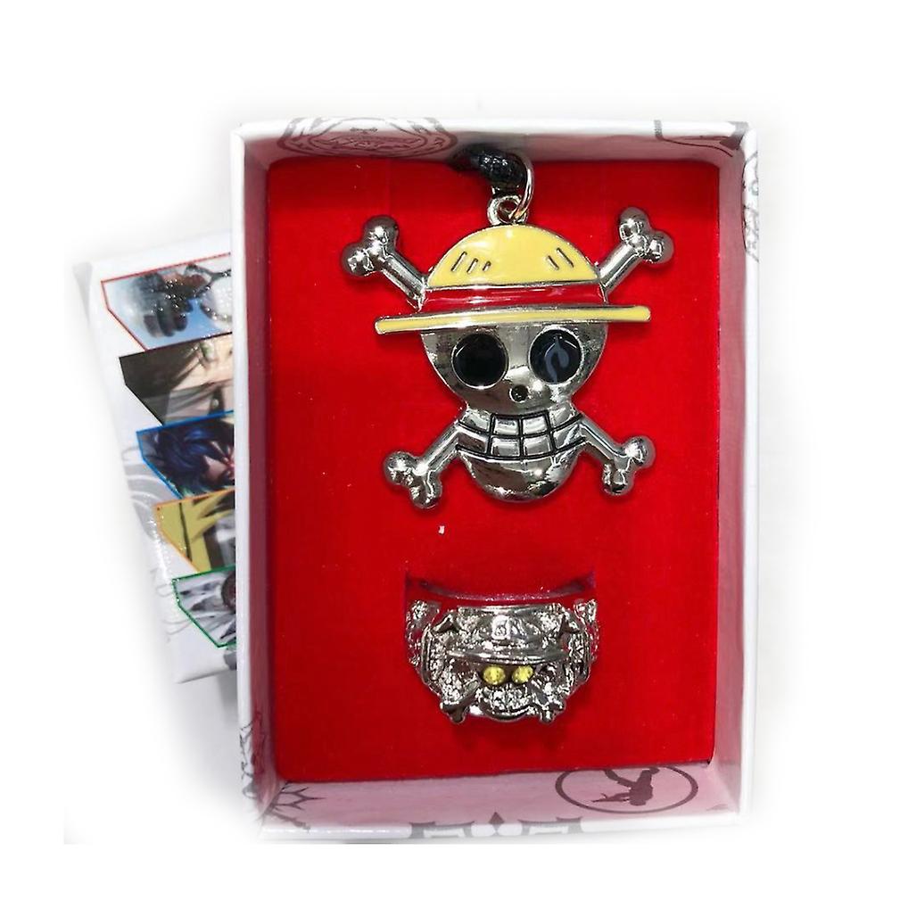 One Piece Luffy Ring Necklace Box Set