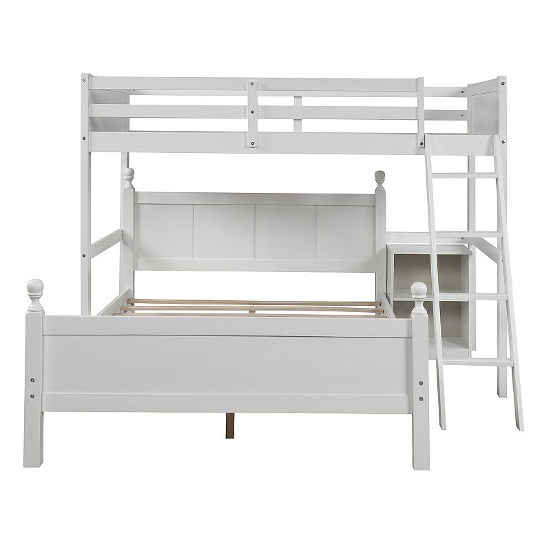 Merax Twin Over Full Loft Bed With Cabinet