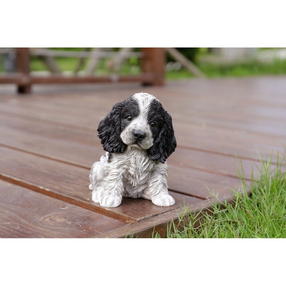 Black   White Cocker Spaniel Statue