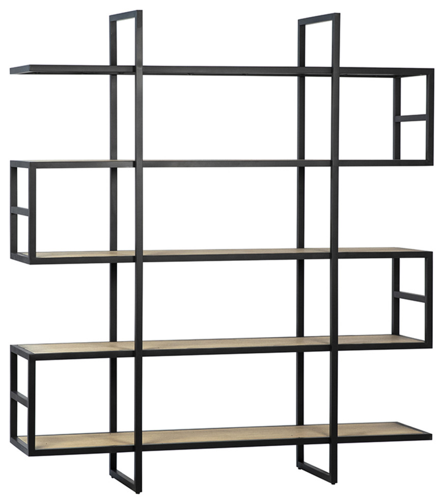 Modern Iron and Oak Display Shelf   Industrial   Bookcases   by Design Mix Furniture  Houzz