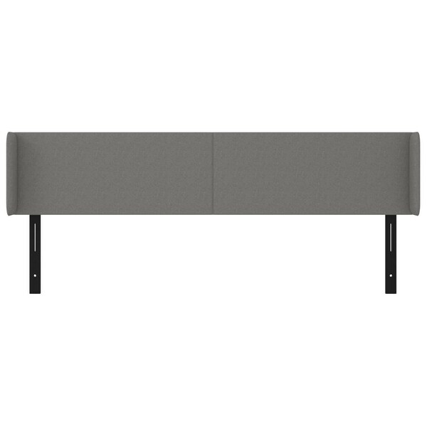 vidaXL Headboard with Ears Dark/Light Gray Fabric - - 37455505