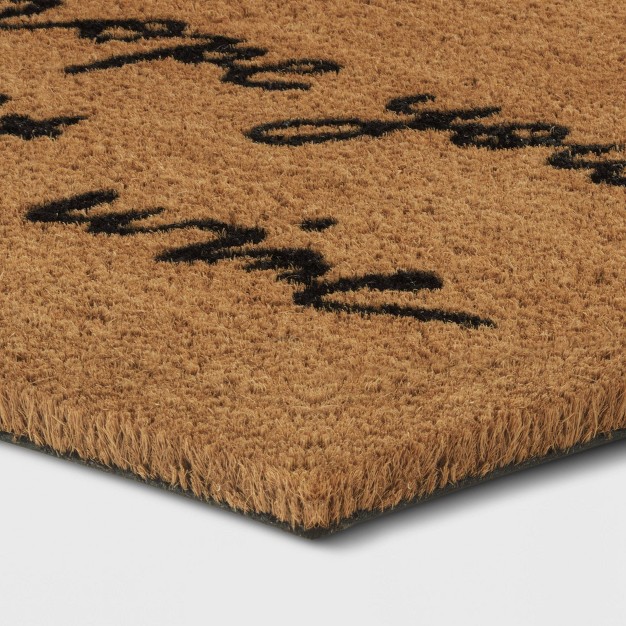 Hope You Brought Wine Coir Doormat Tan black