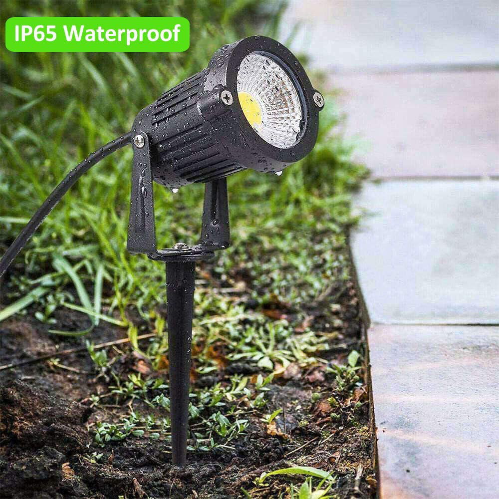 Romwish LED Outdoor Spotlights 120V AC 5W Waterproof Landscape Lighting for Yard with 5ft Plug Cord Warm White(6 Pack)