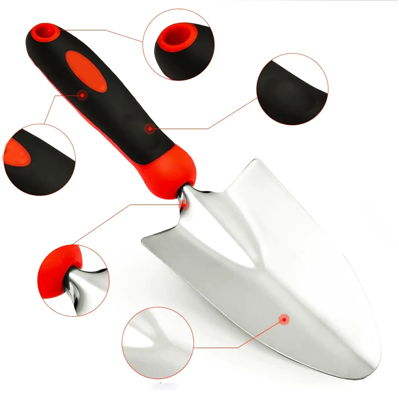 Red and black stainless steel garden tool set Weeding and planting gardening scissors water bottle multifunctional garden tools