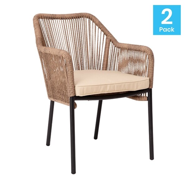 Woven Indoor/Outdoor Stacking Club Chairs